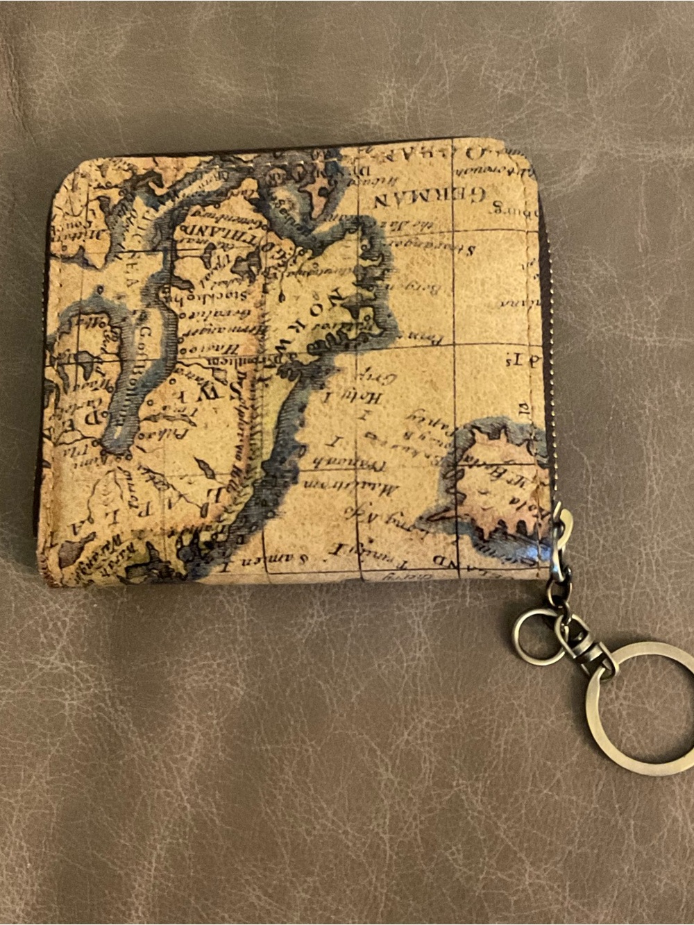 Patricia Nash Malene Zip Around Euro Map Wallet Leather